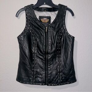 Harley-Davidson Black Studded Leather Vest